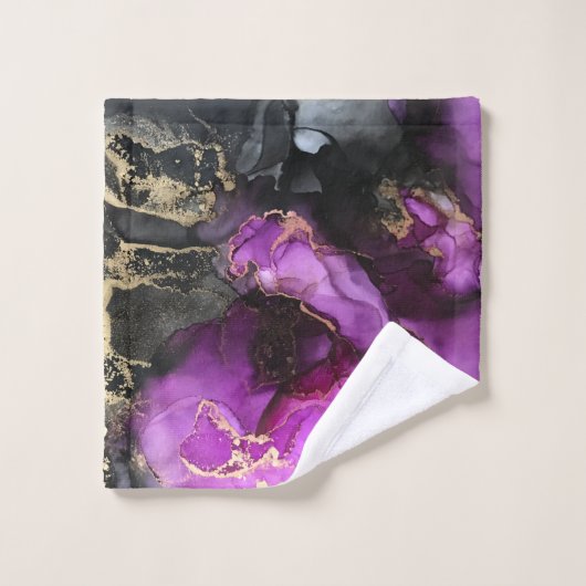 Celestiel Black Gold Pink Bath Towel Set Bad Handdoek (Wasdoekje)