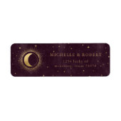 celestiel burgundy gold Return Address Label (Voorkant)
