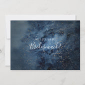 Celestiel Night Sky Gold Bridesmaid-kaartje Kaart (Voorkant)
