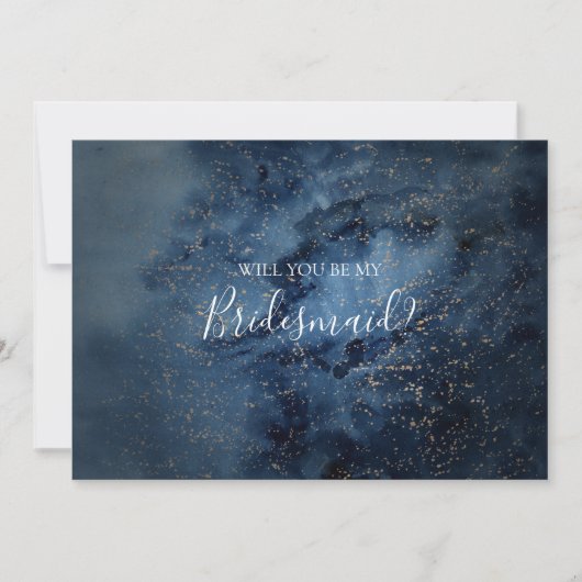 Celestiel Night Sky Gold Bridesmaid-kaartje Kaart (Voorkant)
