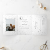 celestiel zilver maan drix - huwelijksuitnodiging drieluik uitnodiging (Binnen)