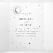 celestiel zilver maan drix - huwelijksuitnodiging drieluik uitnodiging (Binnenkant midden)