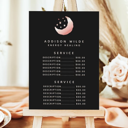 Celestile Roos Gold Crescent Moon Service Price Menu