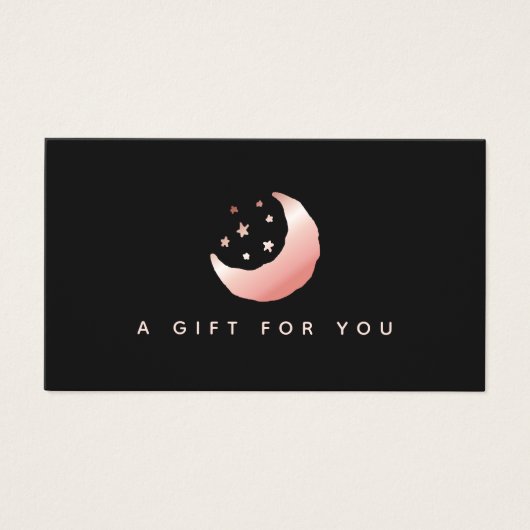 Celestile Roos Gold Crescent Moon Stars Gift Kaart (Voorkant)