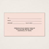 Celestile Roos Gold Crescent Moon Stars Gift Kaart (Achterkant)