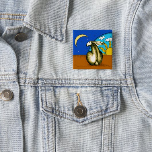 CELESTISCHE BUNNY VIERKANTE BUTTON 5,1 CM (In situ)