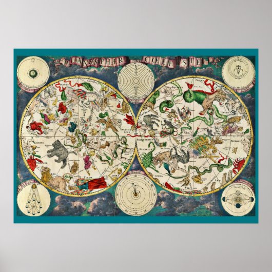 CELESTISCHE KAART POSTER (Voorkant)