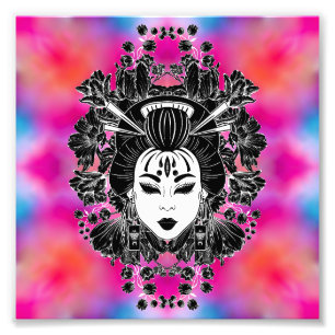 CELESTISCHE MYSTISCHE JAPANESE GEISHA SPIRIT FOTO AFDRUK