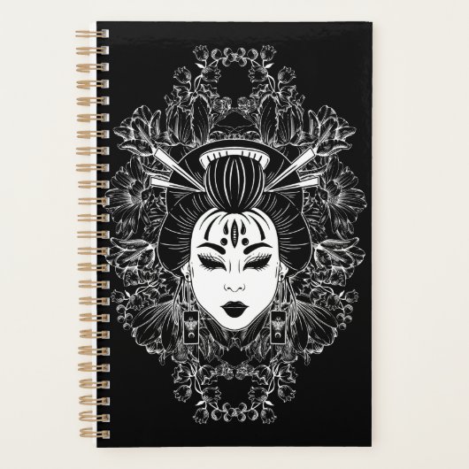 CELESTISCHE MYSTISCHE JAPANESE GEISHA SPIRIT OP ZW PLANNER (Voorkant)