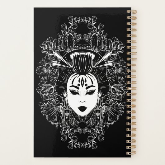 CELESTISCHE MYSTISCHE JAPANESE GEISHA SPIRIT OP ZW PLANNER (Achterkant)