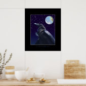 CELESTISCHE RAVEN- EN MOON-Art-afdrukken Poster (Keuken)