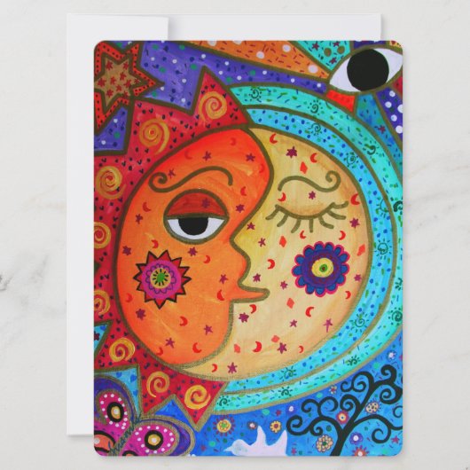 CELESTISCHE ZON- EN MOON-WEDING ABSTRACTE KOEPEL KAART (Voorkant)