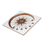 CELESTISCHE ZON MOON EN STARS ABSTRACT TEGELTJE (Zijkant)