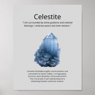 Celestite Crystal Betekenis Poster