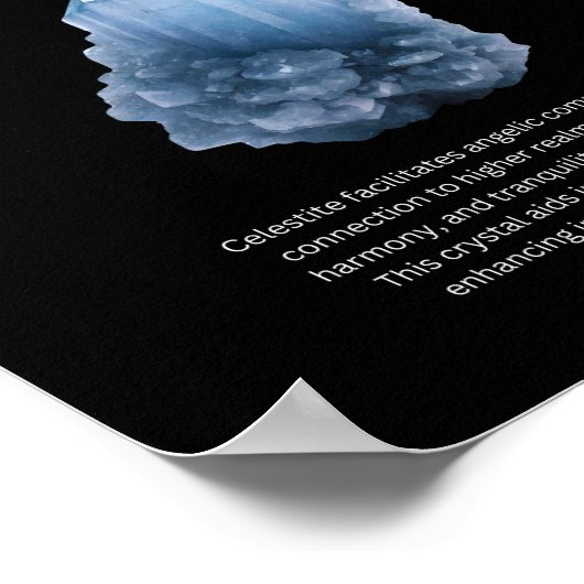 Celestite Crystal Stone Betekenis Poster (Hoek)