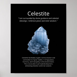 Celestite Crystal Stone Betekenis Poster