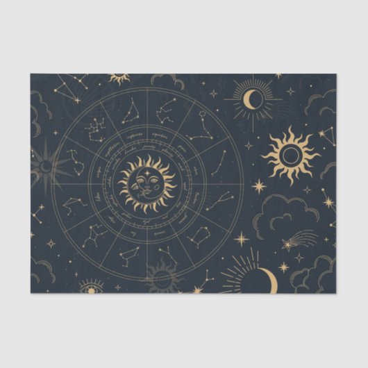 Celestium Sun en maan mystieke elementen Tissue Pa Tissuepapier (Voorkant)