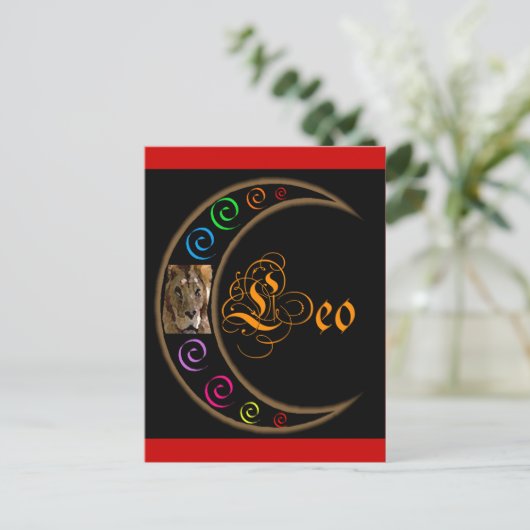 Celestrial Moon Leo Briefkaart (Staand voorkant)
