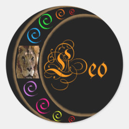 Celestrial Moon Leo Ronde Sticker