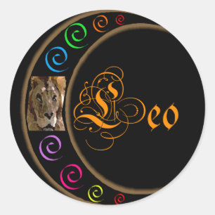 Celestrial Moon Leo Ronde Sticker
