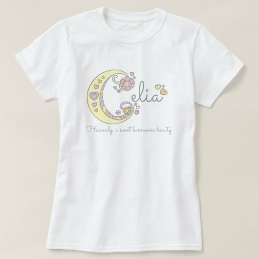 Celia meisjes noemen decoratieve betekenis t-shirt (Design voorkant)
