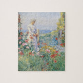 Celia Thaxter in haar tuin door Childe Hassam Legpuzzel (Verticaal)