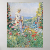 Celia Thaxter in haar tuin door Childe Hassam Poster (Voorkant)