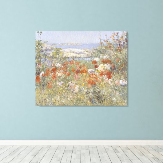 Celia Thaxter's Garden van Frederick Childe Hassam Canvas Afdruk (Insitu (Houten vloer))