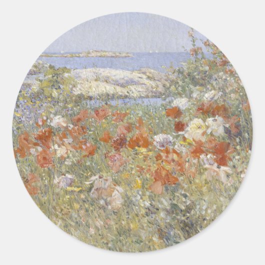 Celia Thaxter's Garden van Frederick Childe Hassam Ronde Sticker (Voorkant)