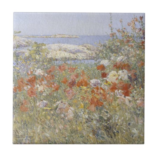 Celia Thaxter's Garden van Frederick Childe Hassam Tegeltje (Voorkant)