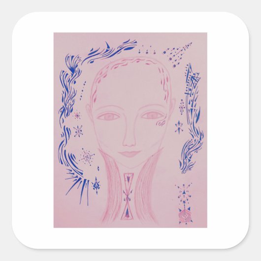 Celia Vierkante Sticker (Voorkant)