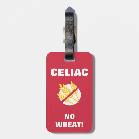 Celiac Alert Shark Label Medical Label Bagagelabel (Achterkant verticaal)