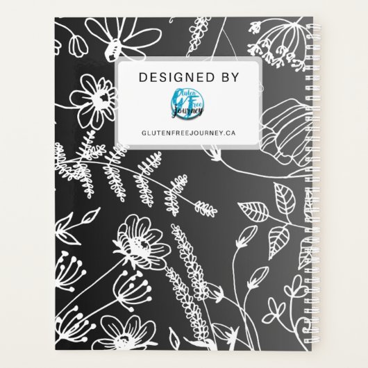 Celiac Disease Monthly Journal - Black & White Planner (Achterkant)