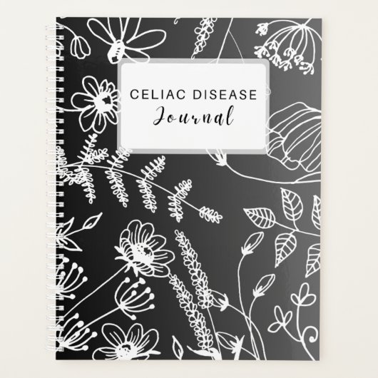 Celiac Disease Monthly Journal - Black & White Planner (Voorkant)