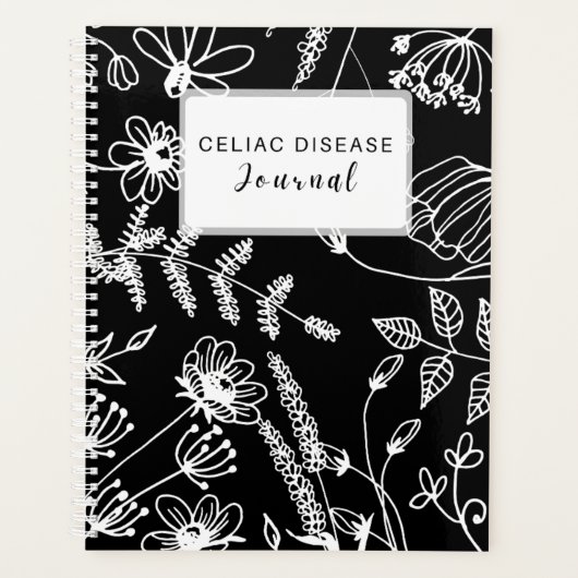 Celiac Disease Monthly Journal - Black & White Planner (Voorkant)