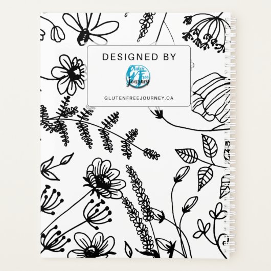 Celiac Disease Monthly Journal - Black & White Planner (Achterkant)