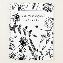 Celiac Disease Monthly Journal - Black & White Planner