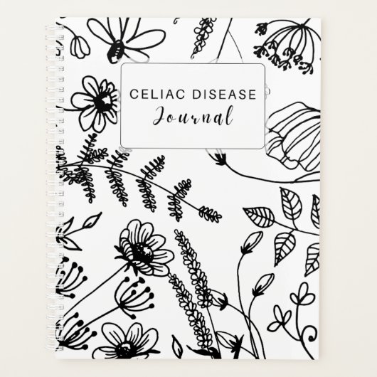 Celiac Disease Monthly Journal - Black & White Planner (Voorkant)
