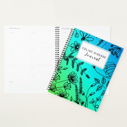 Celiac Disease Monthly Journal - Green & Blue Planner (Display)
