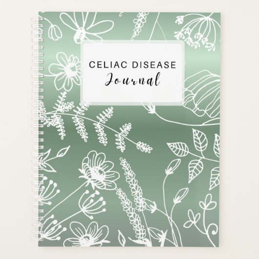 Celiac Disease Monthly Journal - Green Metallic Planner (Voorkant)