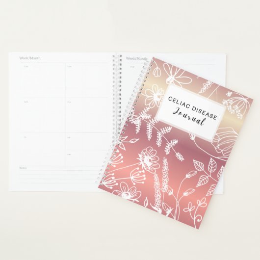 Celiac Disease Monthly Journal - Pink Metallic Planner (Display)