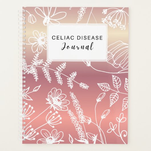 Celiac Disease Monthly Journal - Pink Metallic Planner (Voorkant)