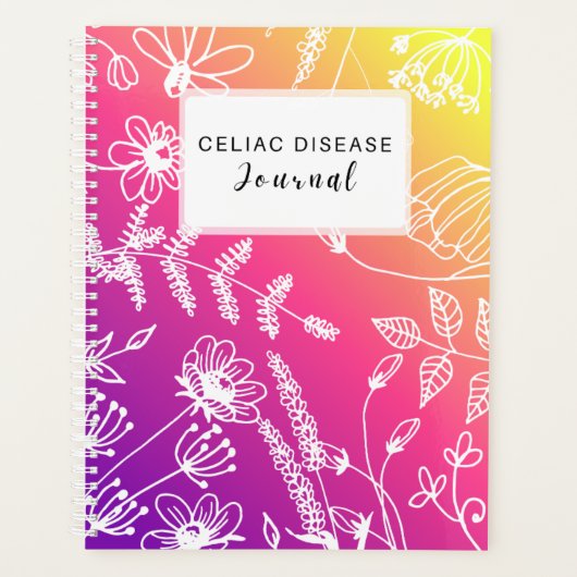 Celiac Disease Monthly Journal Purple Pink Yellow Planner (Voorkant)