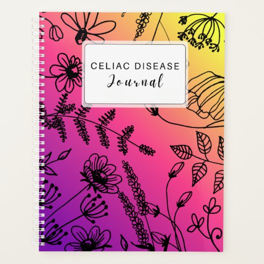 Celiac Disease Monthly Journal Purple Pink Yellow Planner (Voorkant)