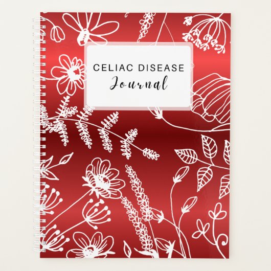 Celiac Disease Monthly Journal - Red Metallic Planner (Voorkant)