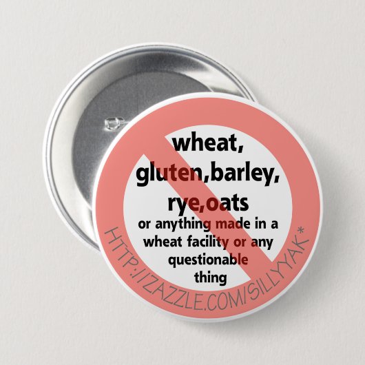 CELIAC ZIEKTE RONDE BUTTON 7,6 CM (Voorkant /achterkant)