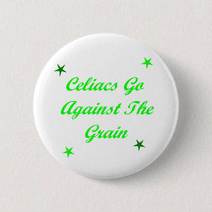 Celiacs gaan tegen de graan ronde button 5,7 cm