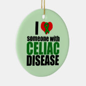 Celiakie Disease Support Awareness Love Ribbon Keramisch Ornament (Rechts)
