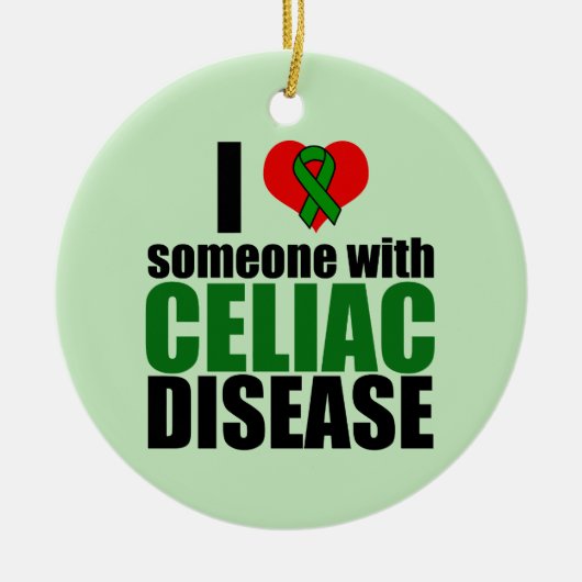 Celiakie Disease Support Awareness Love Ribbon Keramisch Ornament (Voorkant)