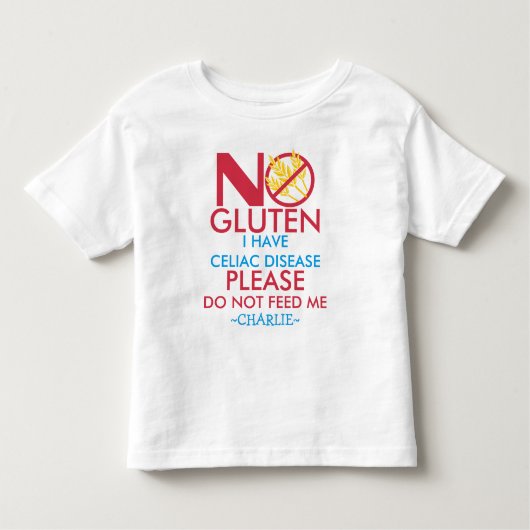 Celiakie Shirt, voer me niet Kinder Shirts (Voorkant)